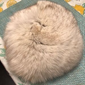 Genuine blue fox fur cap.